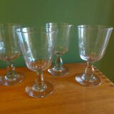 4 large crystal glasses from the end of the 19th century to the beginning of the 20th century