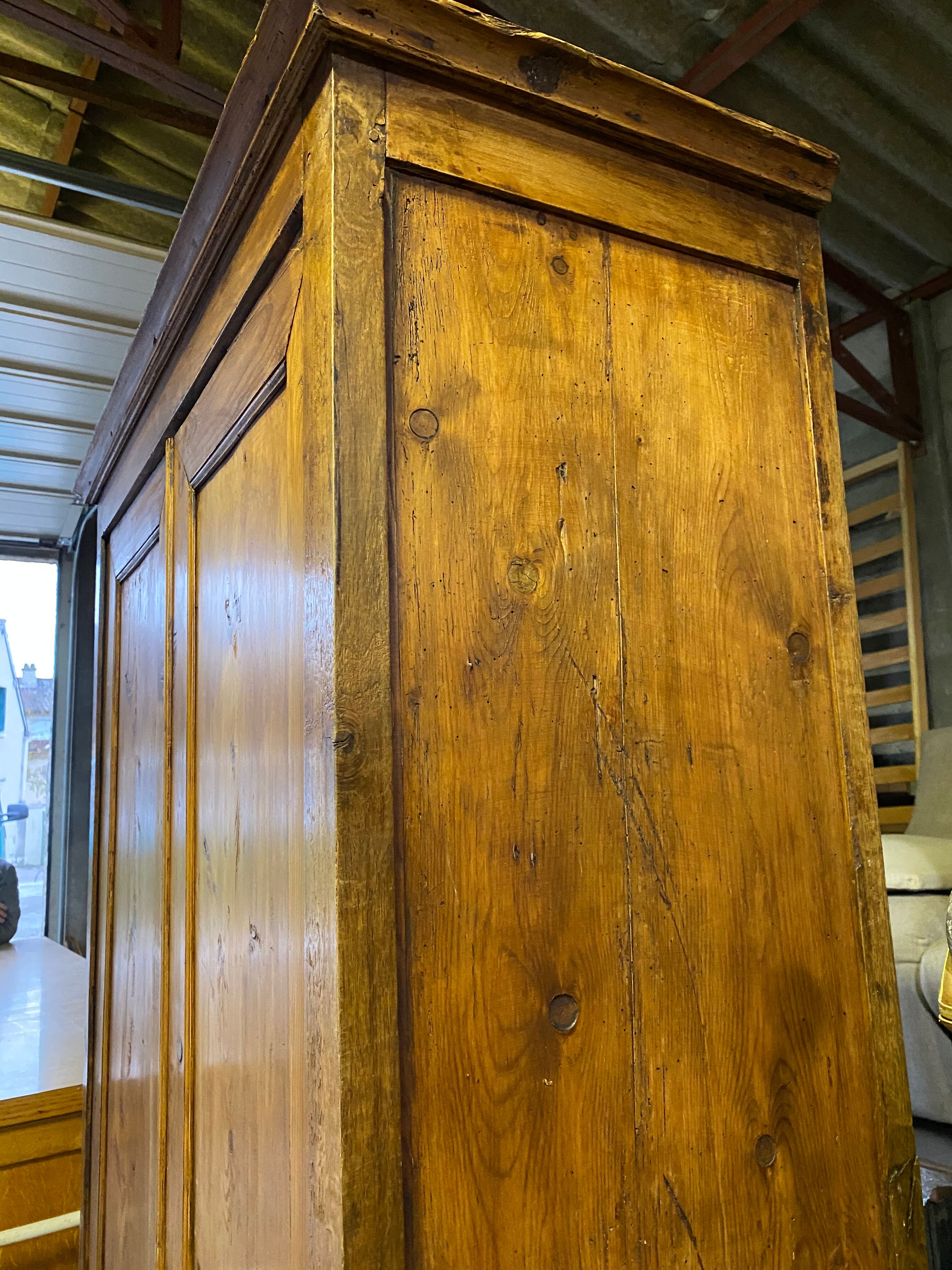 Large old pine cabinet