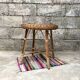 Vintage side table in bohemian old rattan wicker 1950