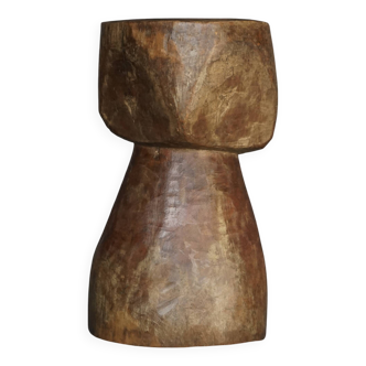 Brutalist Sculptural Wooden Stool, 1970s