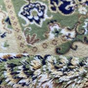 Oriental rug in thick wool velvet Sion gold and green 200x300