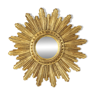 Small Sun Mirror Sunburst Mirror Gold Leaf Convex 26cm