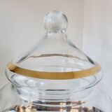 Blown and chiseled glass candy box