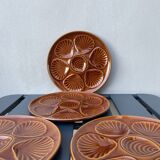 Set of 4 oyster plates