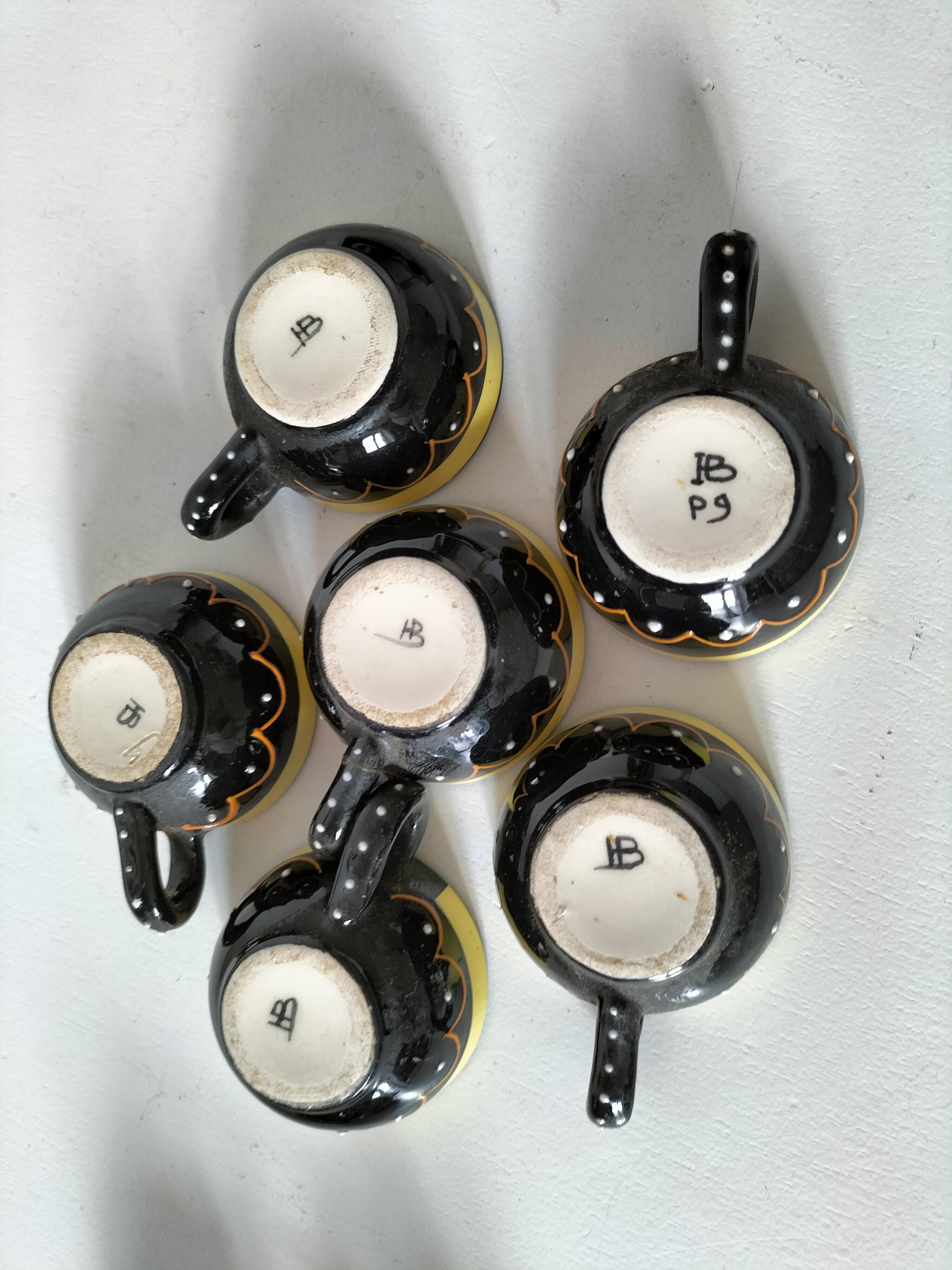 Vintage Breton mini cups – HB & St Jean – 9 pieces