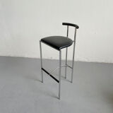 Italian Postmodern Black Tokyo Stool by Rodney Kinsman for Bieffeplast, 1985