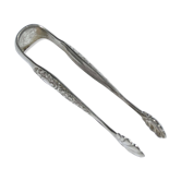 Old sugar tongs in silver metal - shell decoration and engraved arabesques