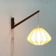 Mid-century pivoting wall lamp with a swing arm, Cocoon, made of teak wood, 1960s.