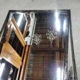 1930 art deco mirror in wrought iron with beveled glass