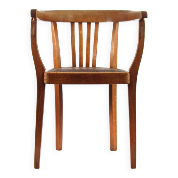 Fauteuil en chêne ancien de style Art Nouveau