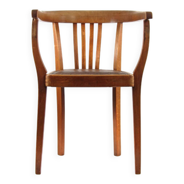 Fauteuil en chêne ancien de style Art Nouveau