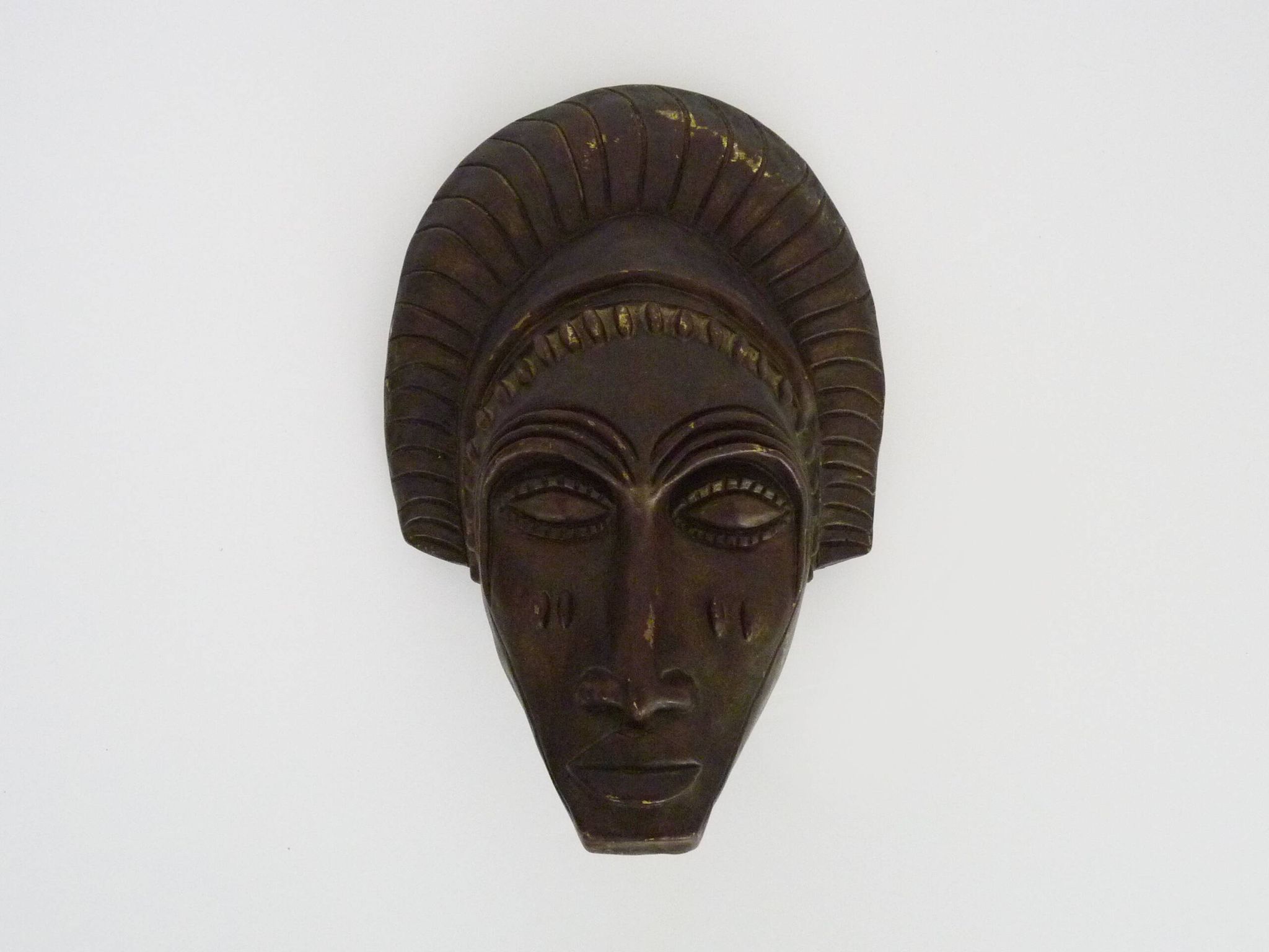 African style terracotta mask signed Siki