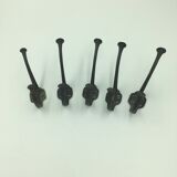Set of 5 cast iron hooks
