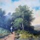 Hsp 19th century barbizon paintings "animated landscape" + frame