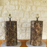 Pair of Brutalist table lamps by Irv Bramberg, 1960s