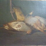Oil on canvas still life game nineteenth