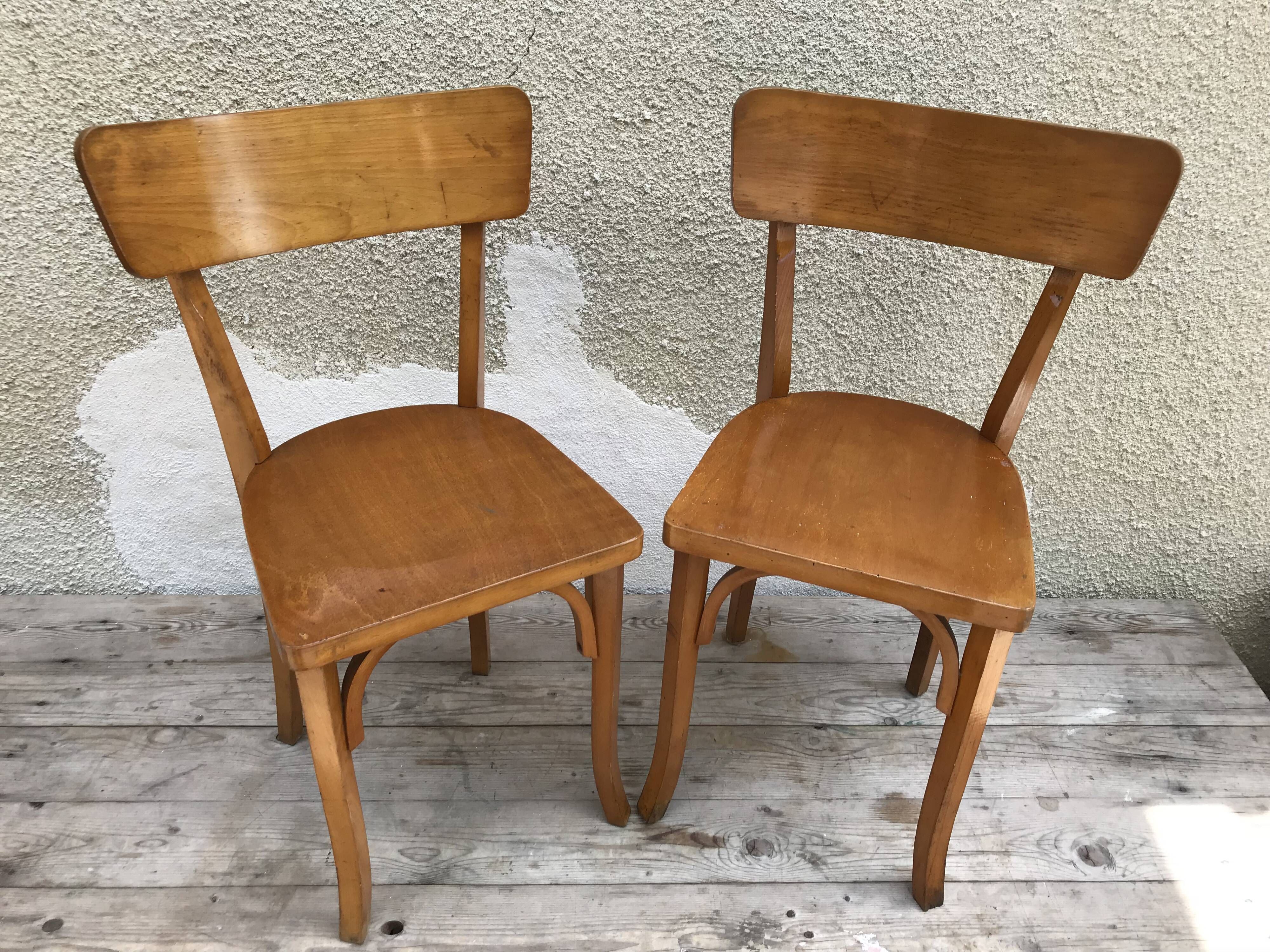Pair of old bistro chairs 70s Vintage