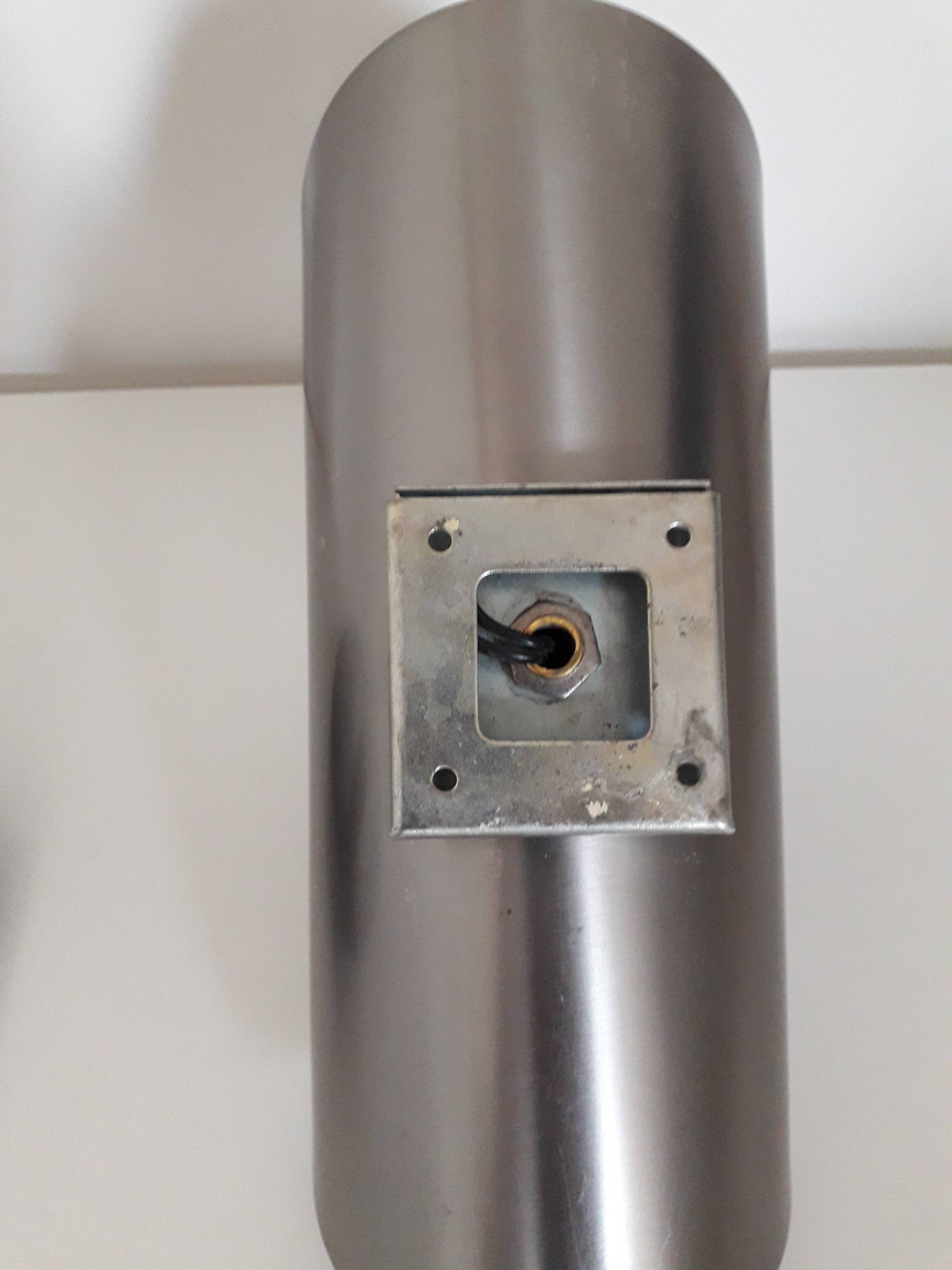 Space age wall sconces - brushed stainless steel - italian design - 1970