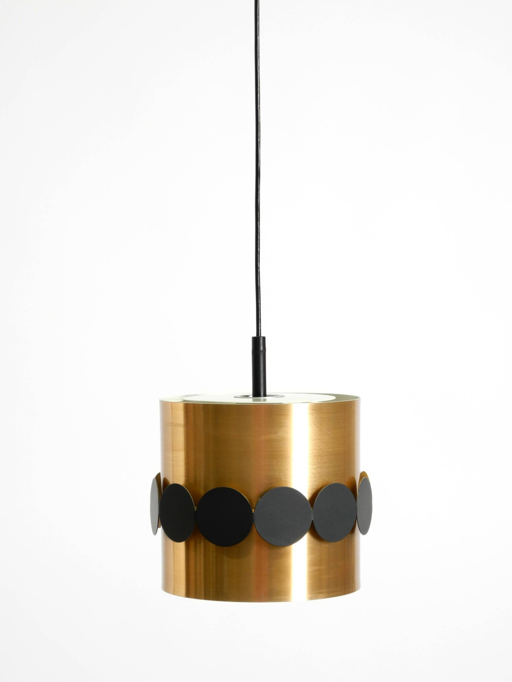 1960s Space Age pendant lamp by Doria, made of copper-anodized aluminum
