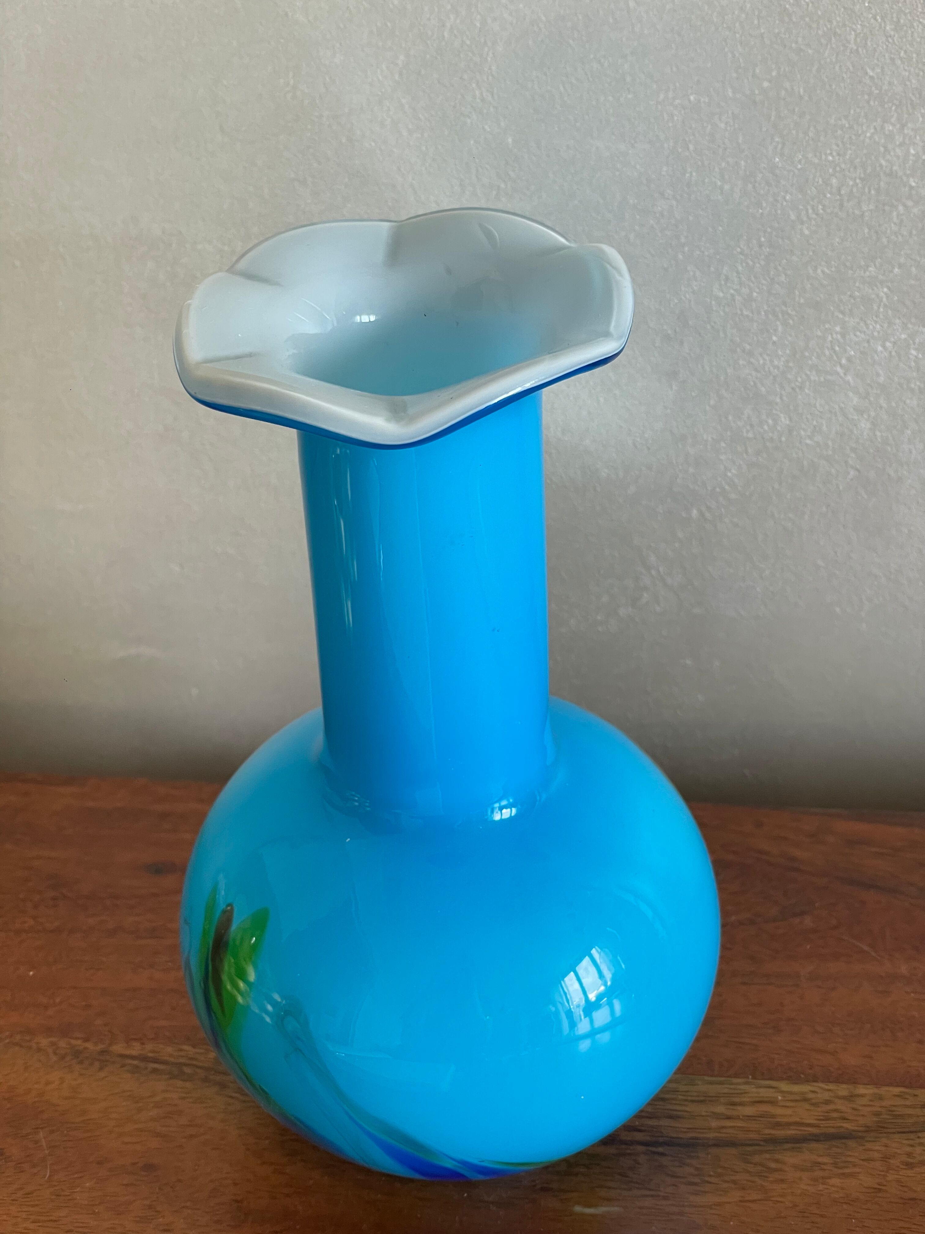 Soliflore collar vase in colored glass