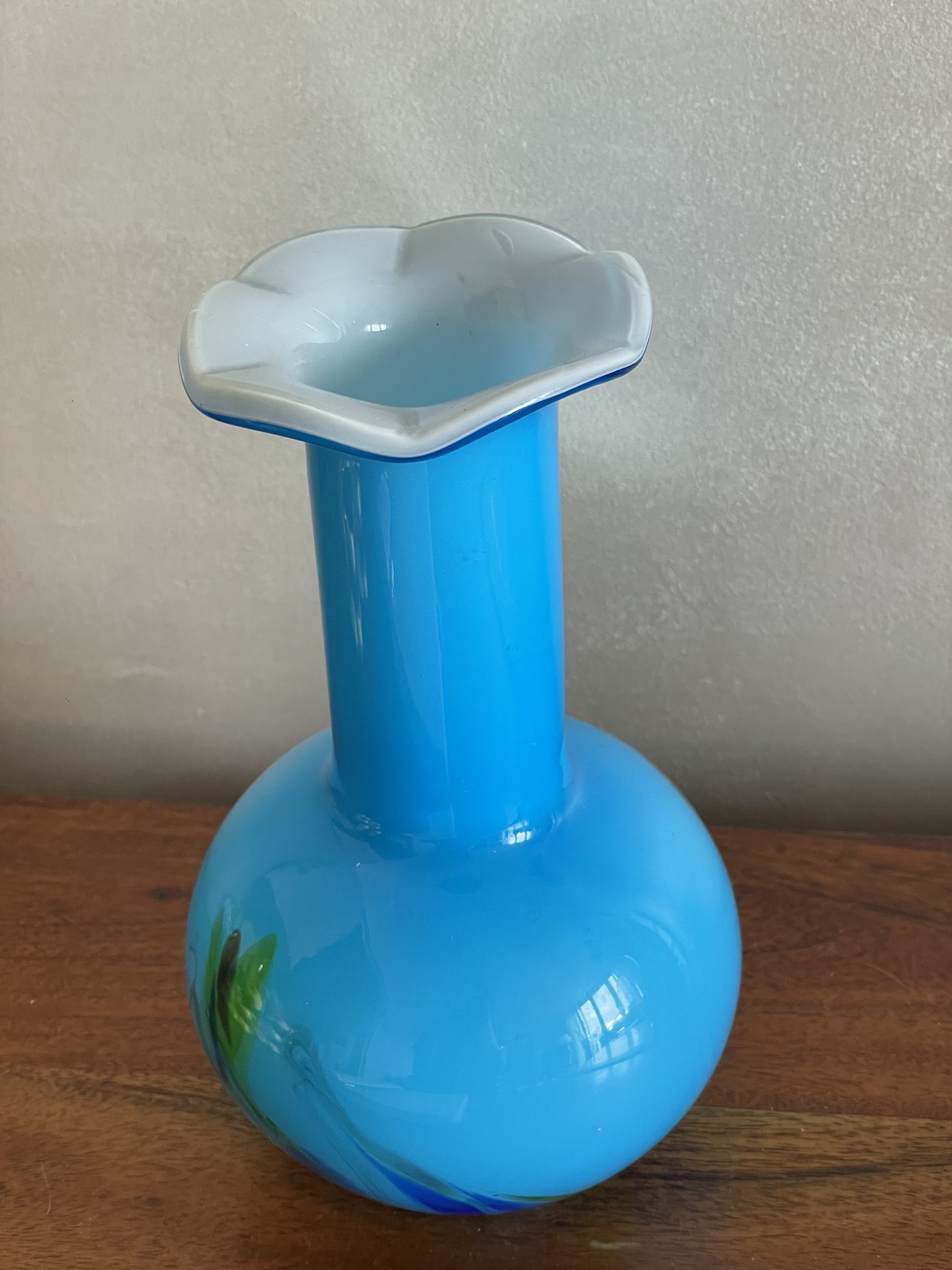 Soliflore collar vase in colored glass