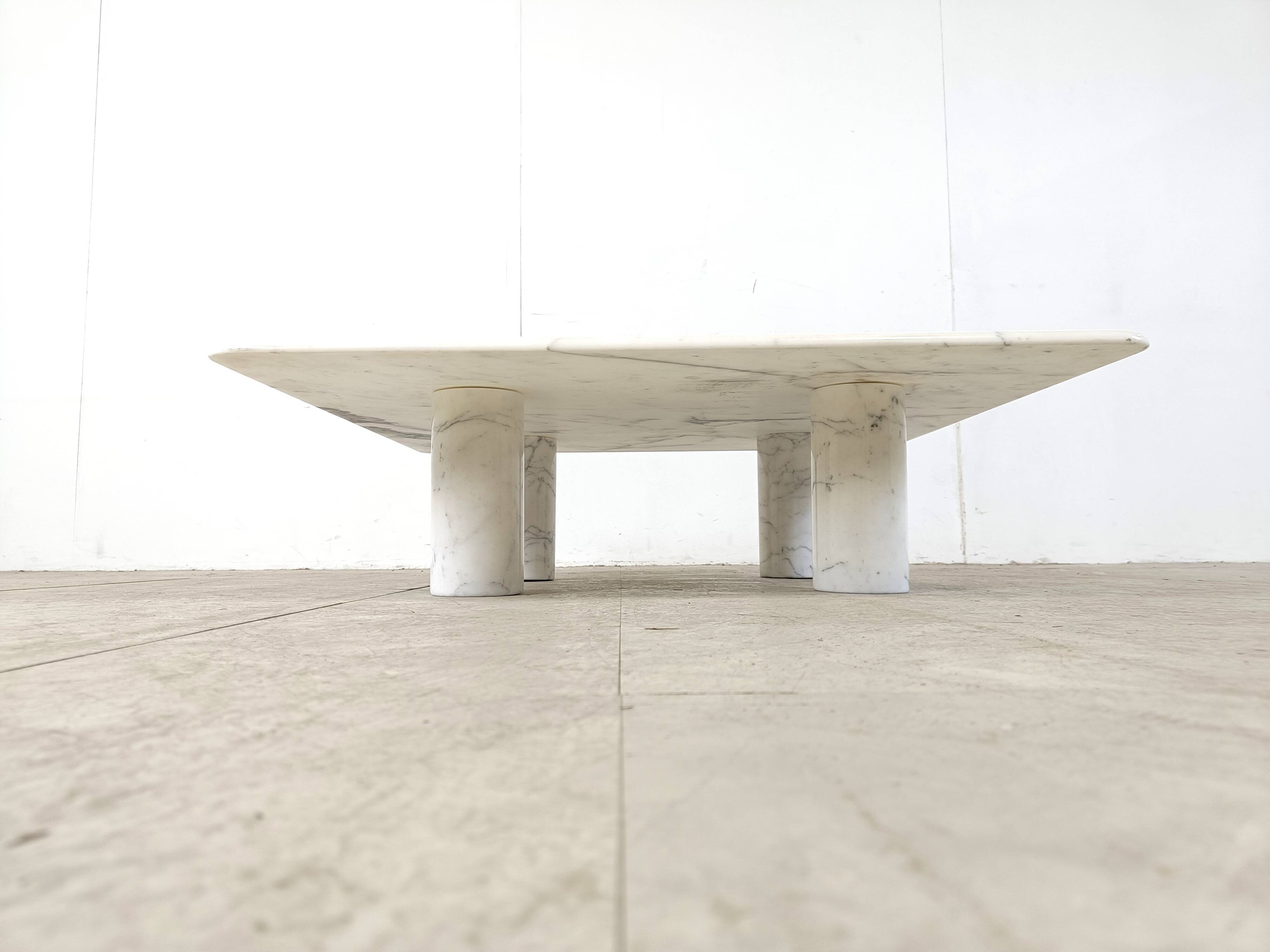 Angelo Mangiarotti carrara marble Coffee Table for Up&Up, Italy