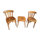 Chairs and stool stamped Luterma varnished wood