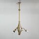 Antique pendant lamp with gold-coloured and ornate details and 3 fittings