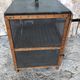 Old wooden pantry cabinet and mesh & vintage metal handle
