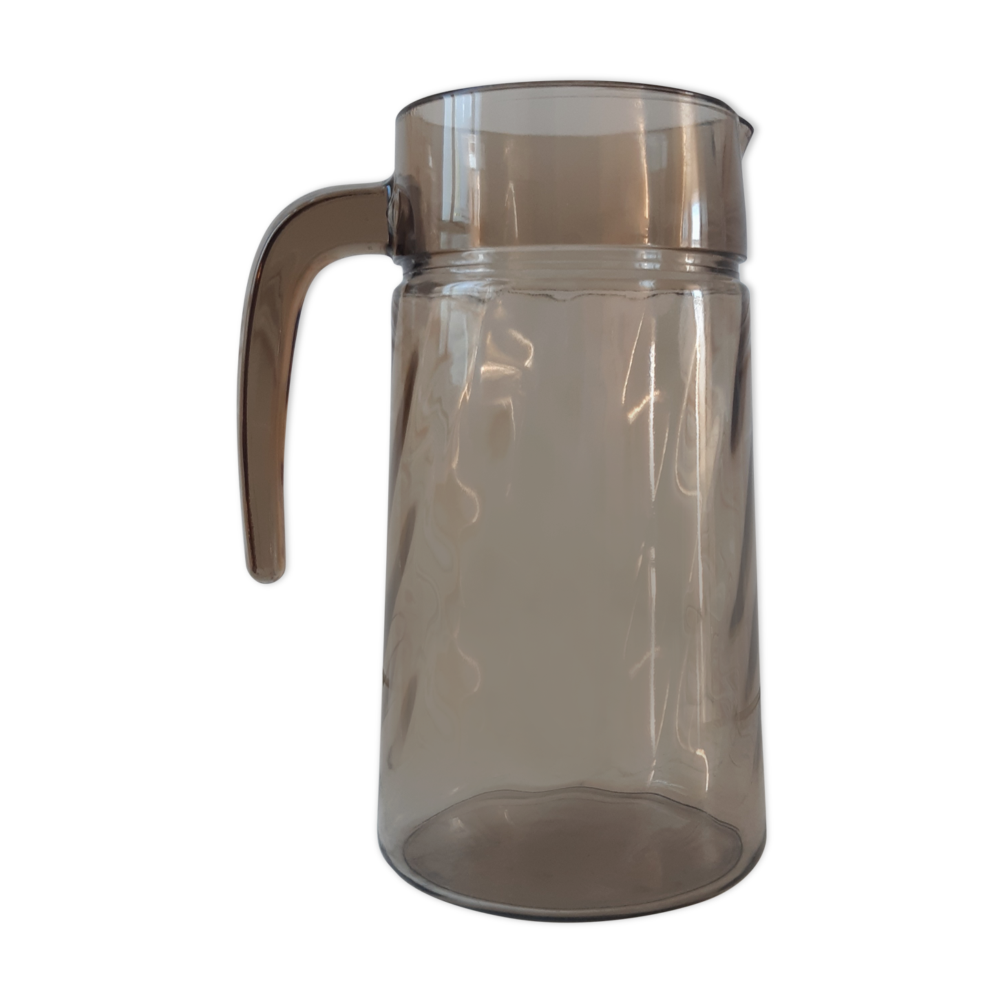 Smoked glass pitcher 70s