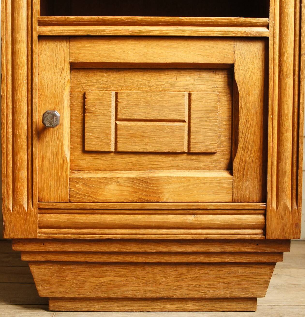 1930 bedside table in oak & black marble