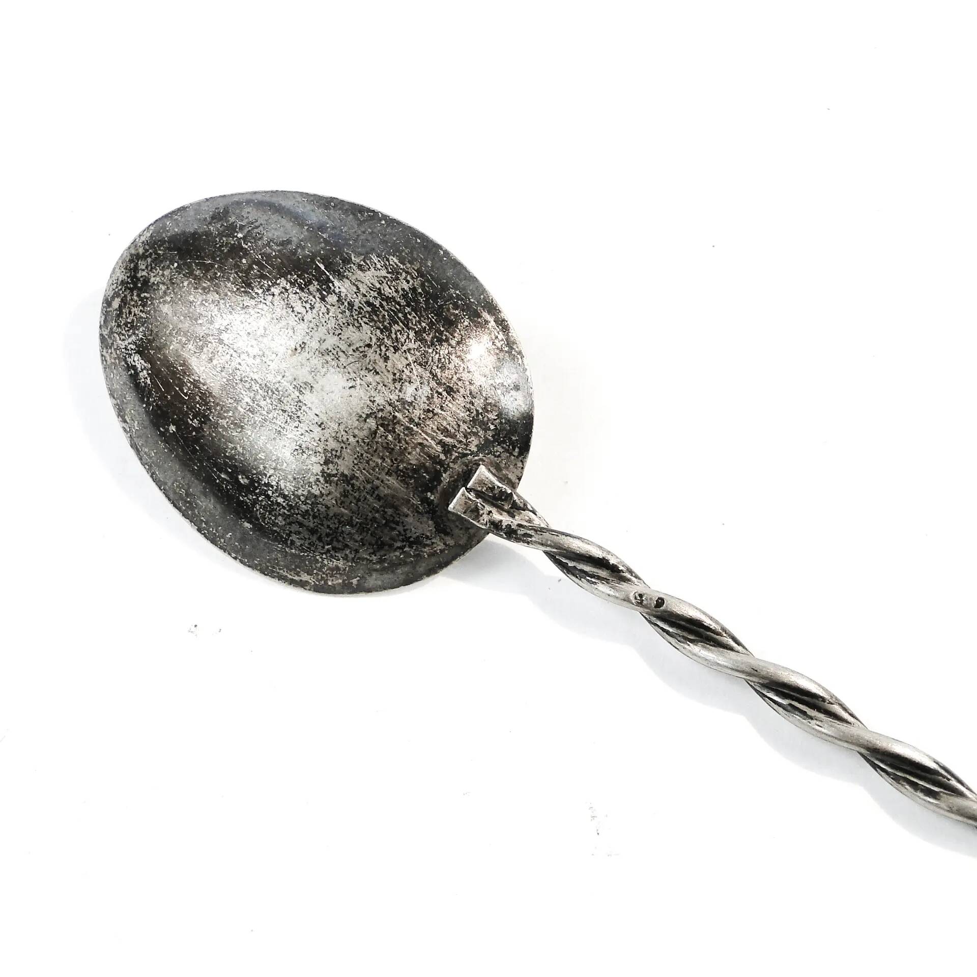 Salt spoon, mid-century modern, silver, Poland, 1970s