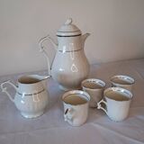 Vintage coffee set – Masse Surget Mehun – white and gold porcelain