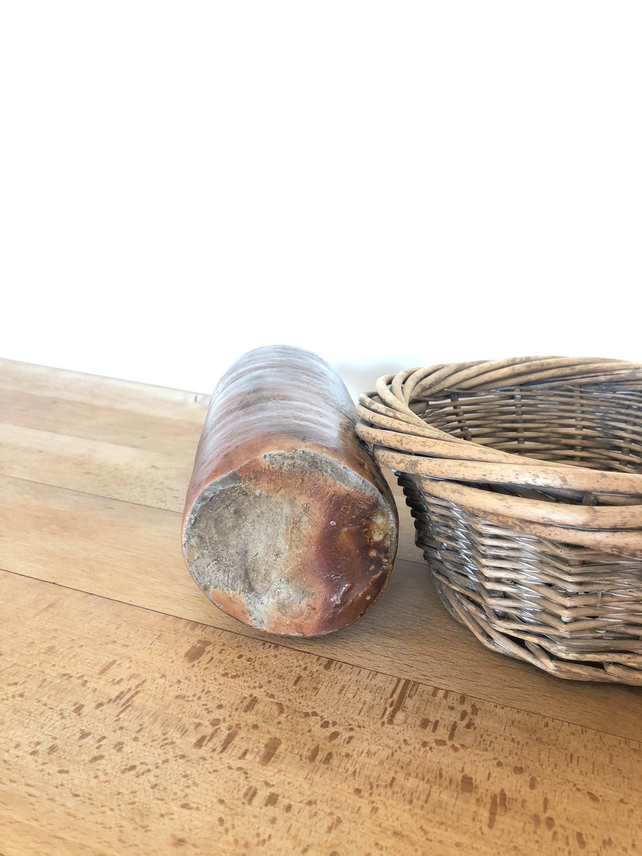 Set of 5 antique glazed stoneware bottles