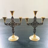 Pair of brass candlesticks