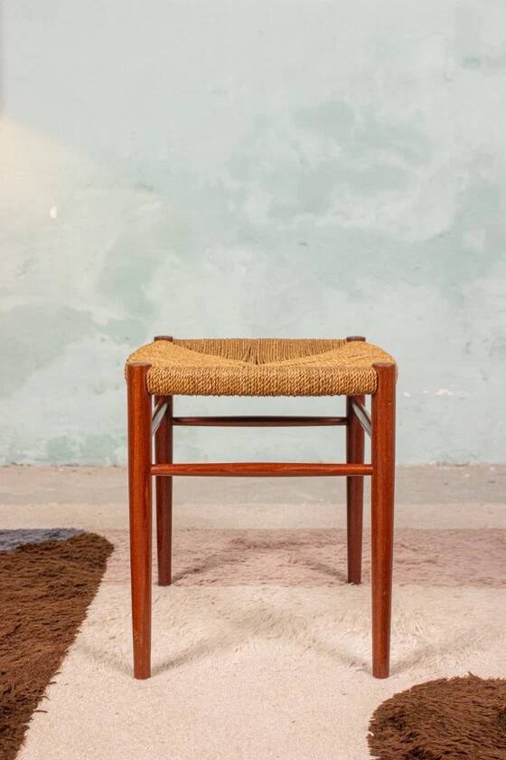 Vintage Teak Stool Chair Soborg Niels Möller Danish Mid Century
