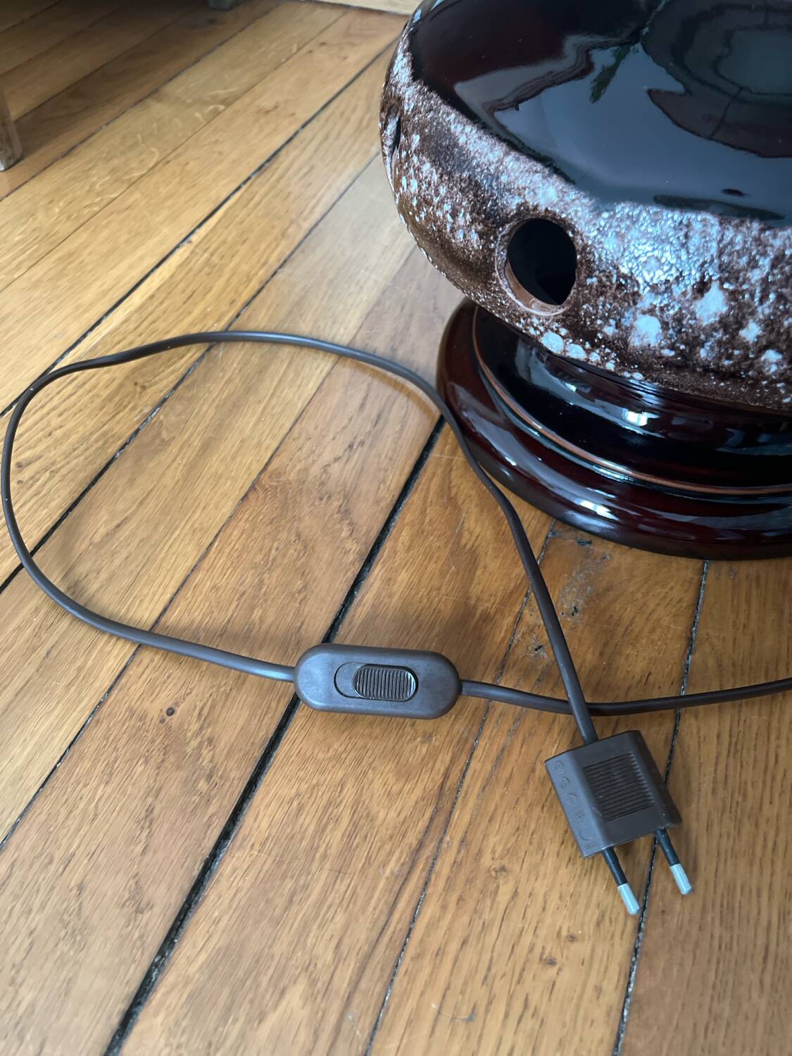 Large vintage 70s ceramic lamp – 1.20m