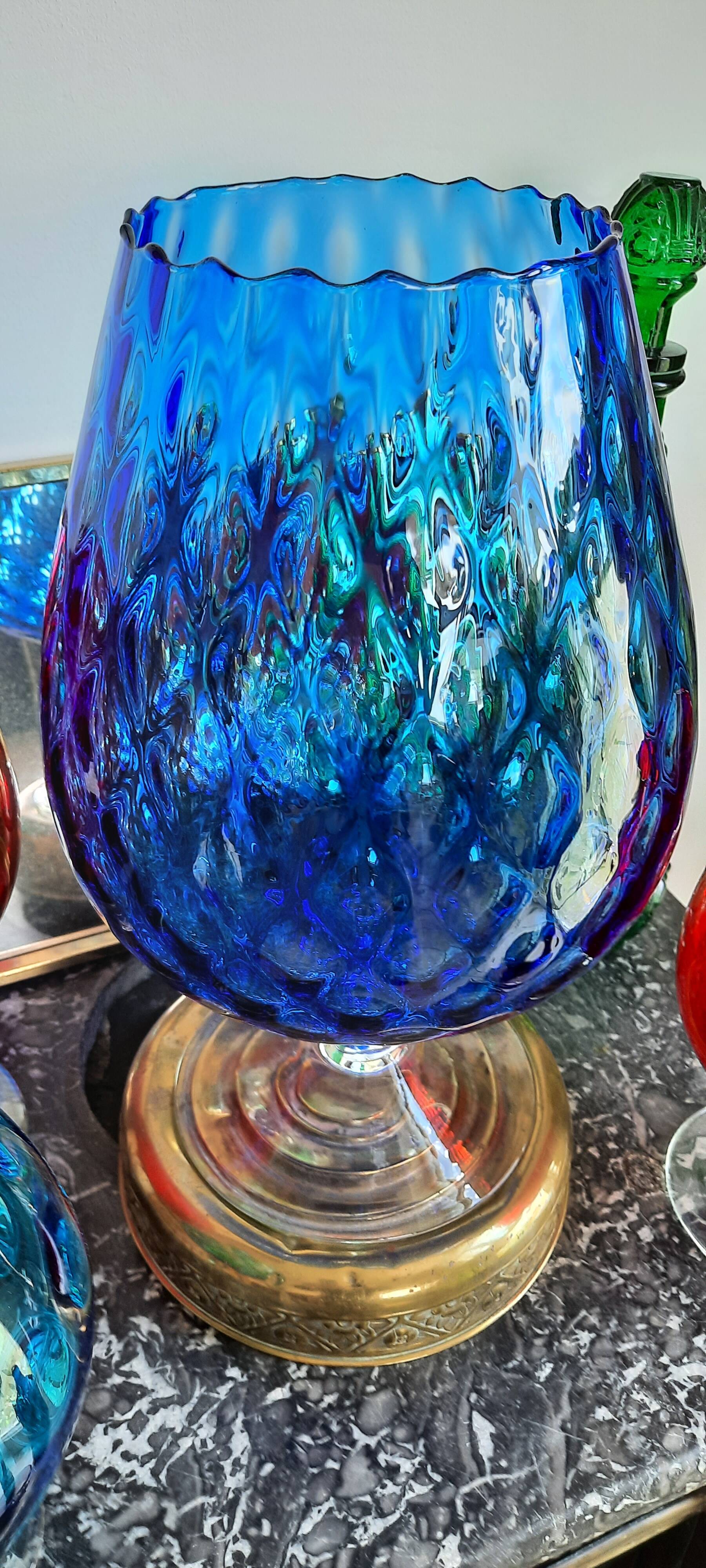 Vintage empoli crystal vase cup