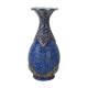 Piriform vase with a flared metal collar enamelled with a polychrome decoration, marked "Amini Iran" on the reverse.