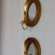Pair of Mid Century Swedish Gilded Wooden Sconces with Mirror