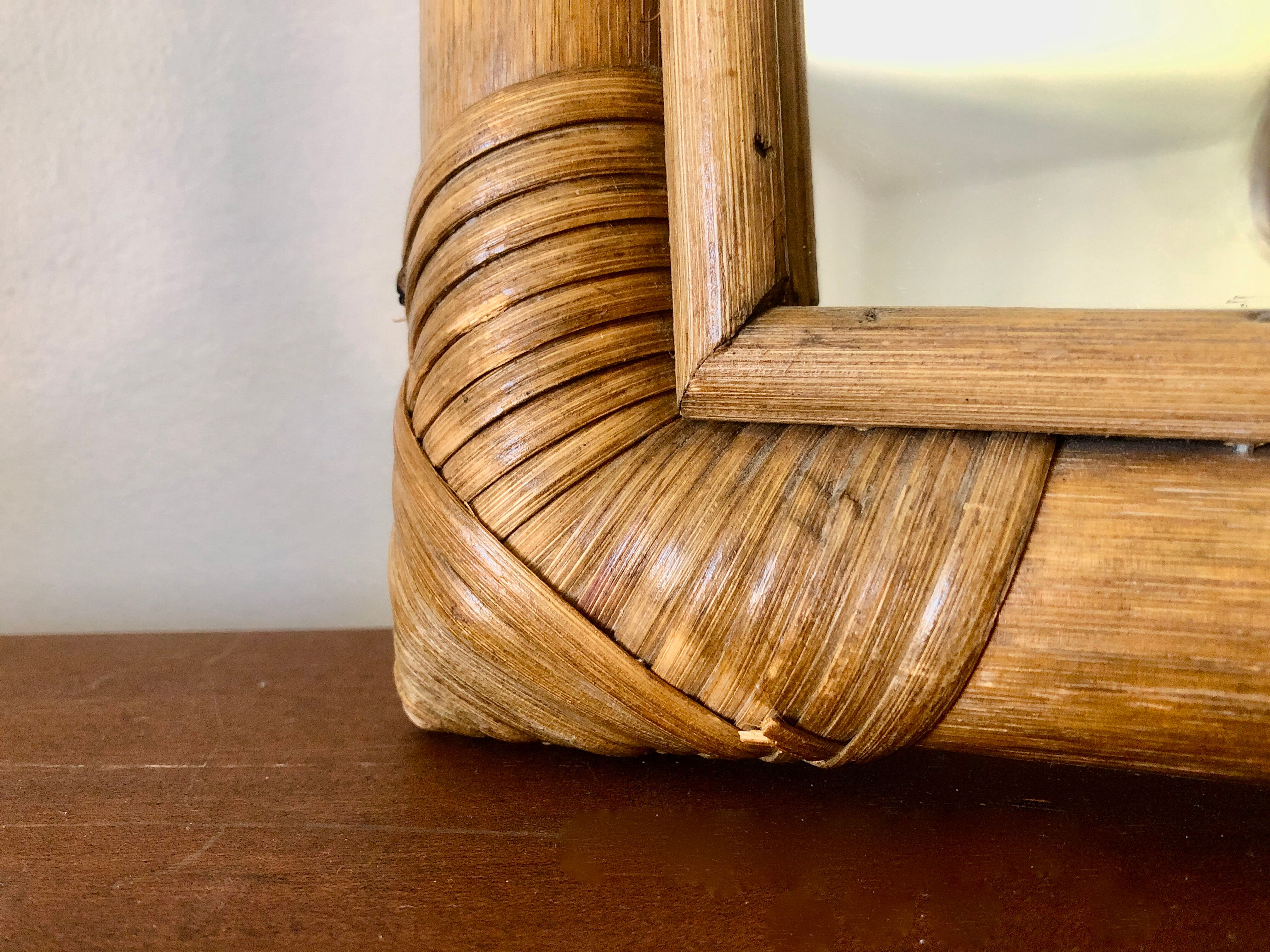 Curved bamboo mirror 1970