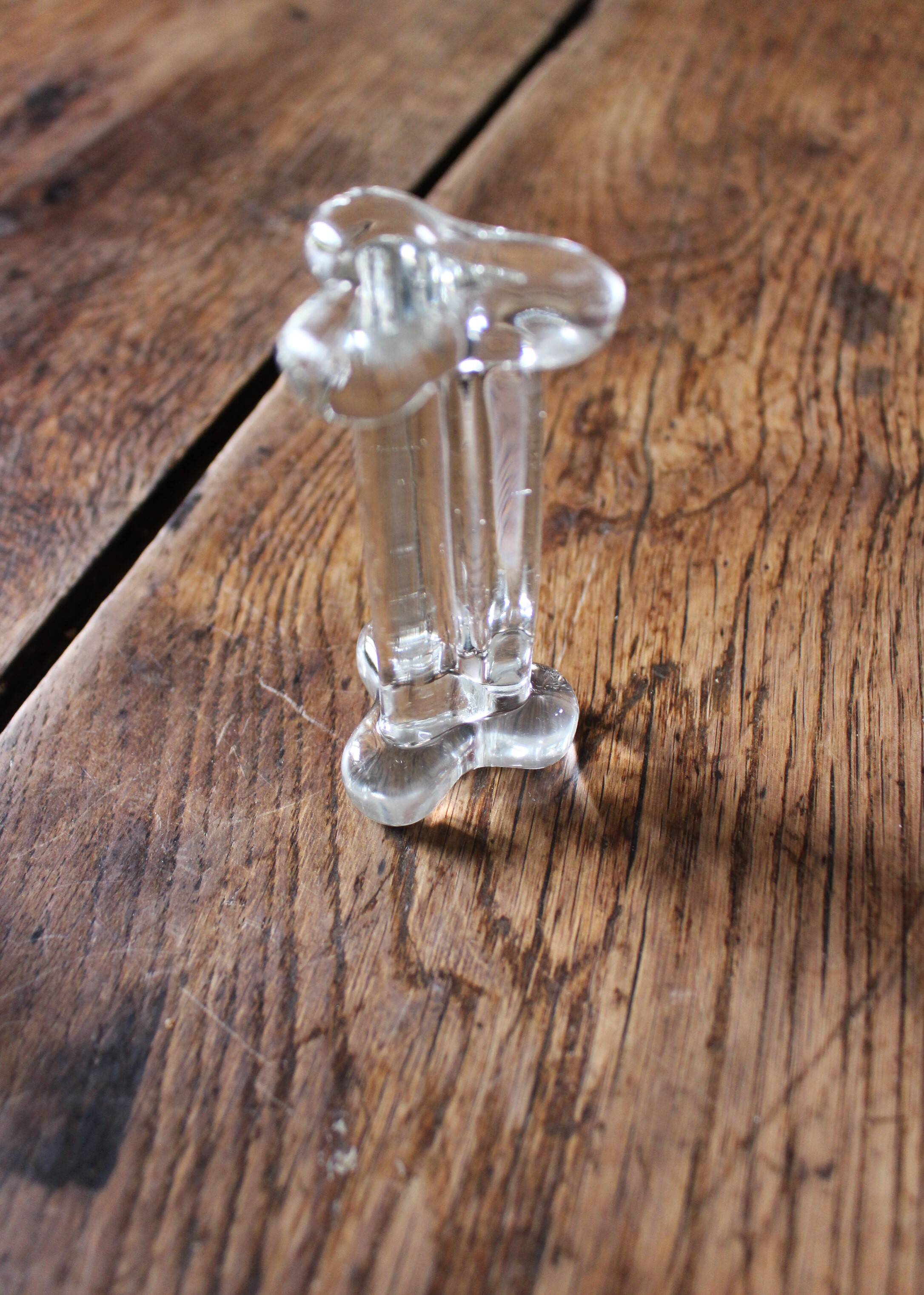 A set of 6 transparent trilobite glass knife rests.