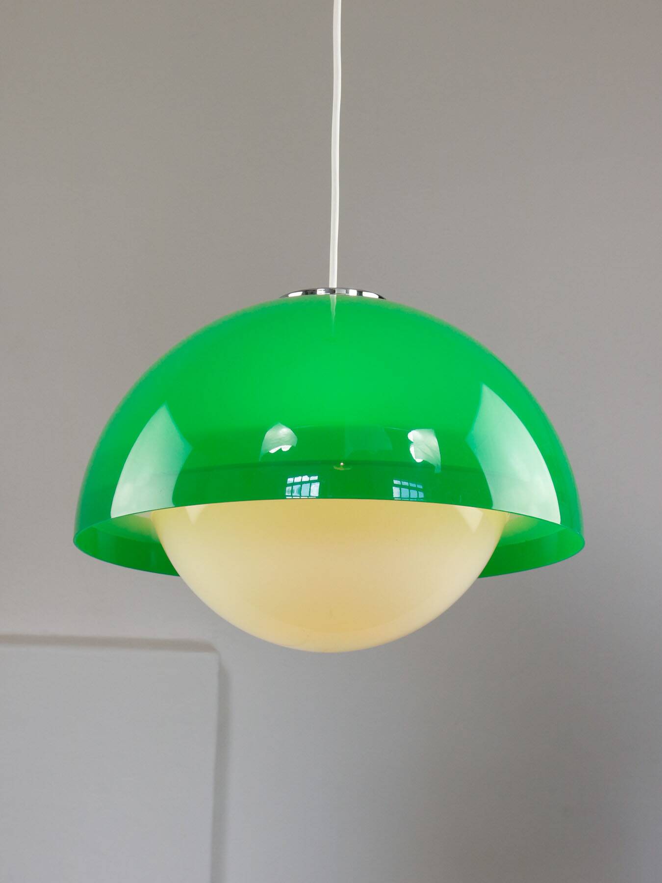 Italian Space Age Pendant in Brass and Acrylic Glass, 1970s