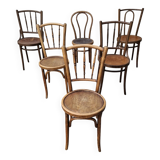 6 mismatched bistro chairs