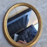 Golden oval mirror 34x28cm
