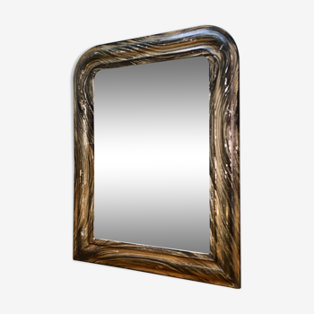 Blackened wood mirror patina effect 50x38cm