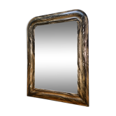 Blackened wood mirror patina effect 50x38cm