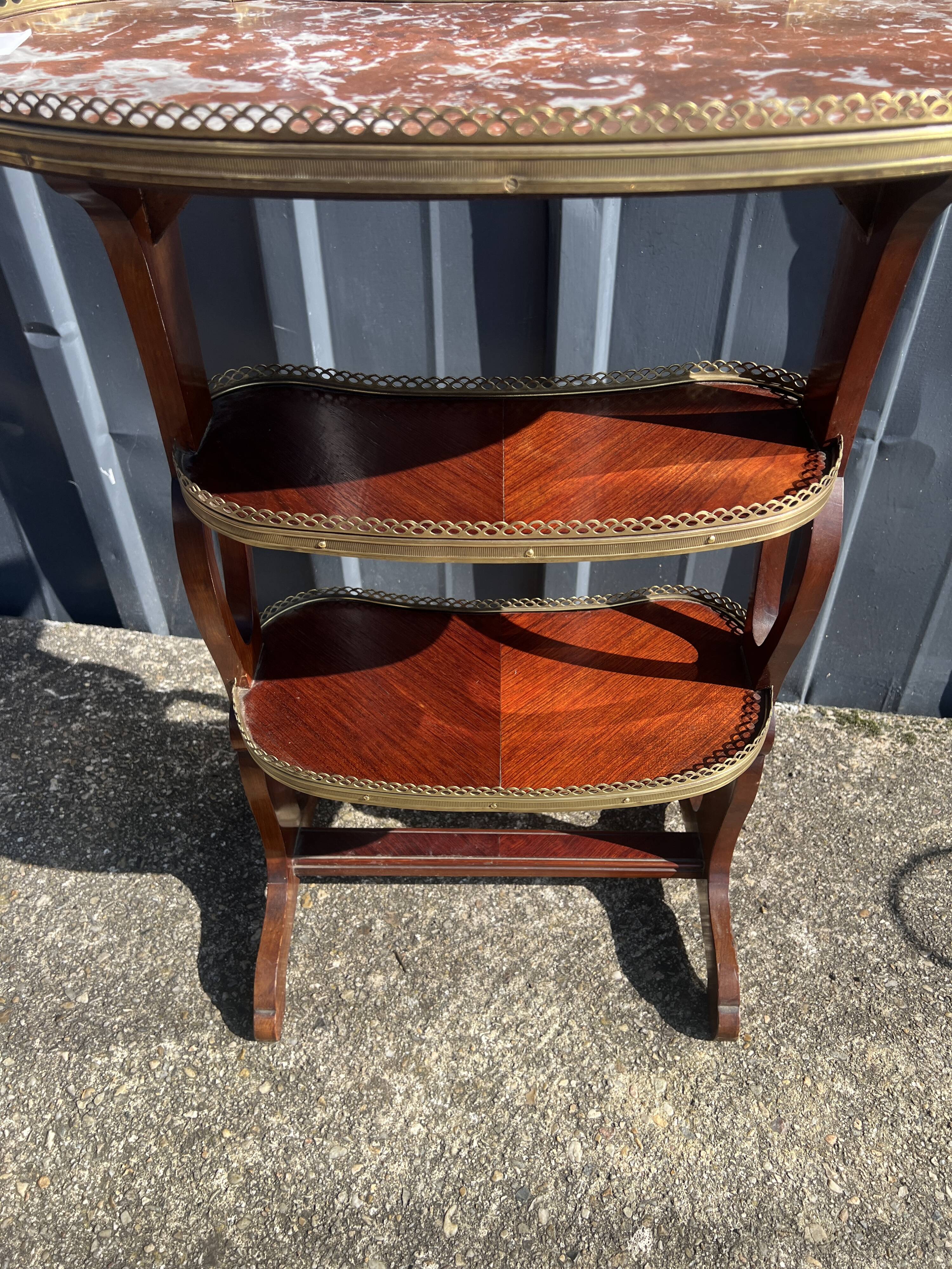 Coffee table, kidney-shaped, side table, marble top