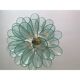 Lot of 2 Contemporary Green Murano Style Glass "Sella" Chandelier With Gold