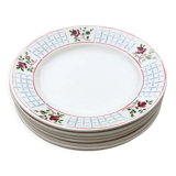 Set of 7 flat plates christiane sarreguemines and digoin